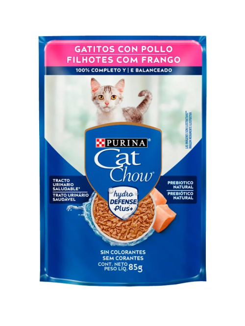 Ração Úmida Cat Chow para Gatos Filhotes Sabor Frango 85g
