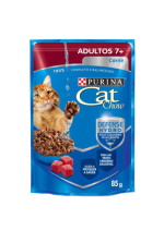 Ração Úmida Cat Chow Sachê Adultos 7+ Carne ao Molho