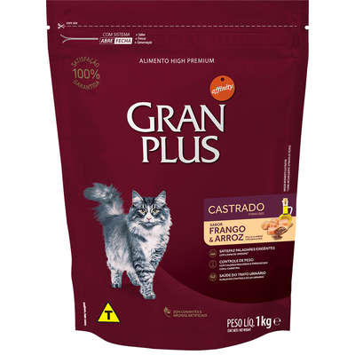GRANPLUS GATO ADULTO CASTRADO SABOR FRANGO & ARROZ