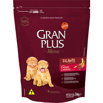 GRANPLUS MENU CÃO FILHOTE SABOR CARNE & ARROZ