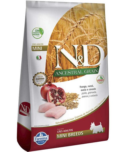 Ração Farmina N&D Ancestral Grain Frango Cães Adultos Raças Pequenas