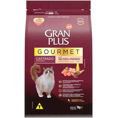 GRANPLUS GOURMET GATO CASTRADO SABOR SALMÃO & FRANGO