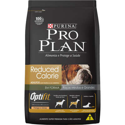 Ração Pro Plan Calorias Reduzidas Frango Cães Adultos Raças Médias e Grandes