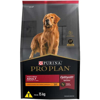Ração Seca Nestlé Purina Pro Plan Frango Cães Adultos Raças Médias - 15 Kg