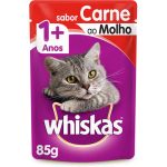 Ração Whiskas Gatos Adultos Sachê Carne ao Molho